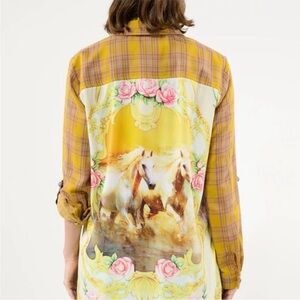Aratta Wild West Mustard and Ivory Shirt with a spice. Small